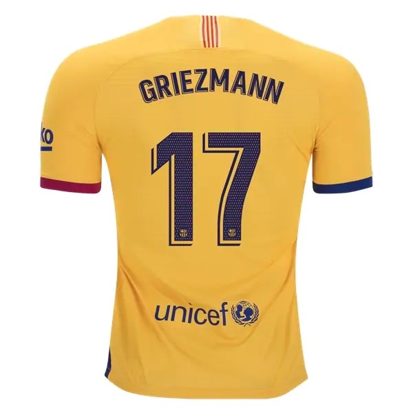 Camiseta Barcelona NO.17 Griezmann 2ª 2019/20 Amarillo